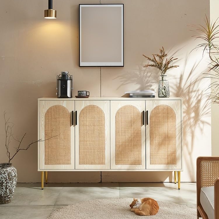Entryway Cabinet Rattan Wooden Dining Sideboard Storage Cabinet Simple Storage Cabinet Living Room Wall Storage Cabinet Sideboard Storage Cabinet