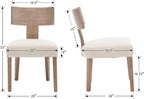 chairus Dining Chairs Set of 4, Upholstered Farmhouse Kitchen Chairs with Natural T-Shape Wood Back Armless Dining Room Chairs with Soft Wide Seat, Linen Beige
