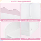 Costzon 2 in 1 Kids Toy Storage Organizer, Dress up Closet Wardrobe w/Clothing Rack, 6 Cubes & Movable Drawer, Multifunctional Kids Bookshelf Storage Chest for Kids Room, Playroom, Nursery