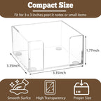 Acrylic Sticky Note Holder, 3x3 Crystal Clear Notepad Holder with Anti-Slip Base Sticky Note Dispenser for Office Desk, Home Organizer