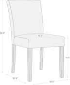 Watson & Whitely Upholstered Dining Chairs Set of 4, Fabric Armless Dining Room Chairs with Solid Wood Legs & Back Side Chair for Kitchen, Living Room, Restaurant, Gray