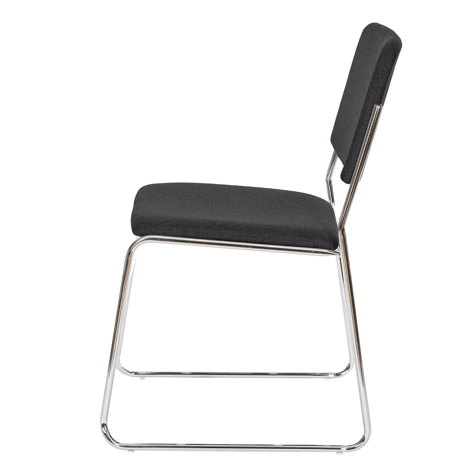 OEF Furnishings OEF8660/2 Commercial-Grade Fabric Padded Stack Chair (Black, 2-Pack)