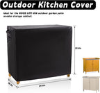 Outdoor Kitchen Cover 39.4x18.1x35.8In,Cabinet Covers Garden Storage Cabinets,Potting Bench Waterproof Table Weatherproof,for Patio Tables Outdoors Shelf Furniture Small Wood Tool Chest Proof(Black)
