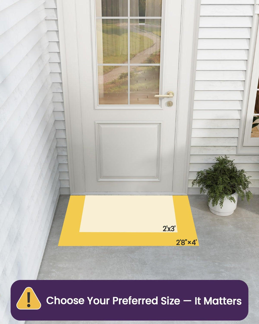 DEXI Front Door Mat Outside Entrance, 2x3 ft Rubber Entry Doormat Heavy Duty, Non Slip Welcome Mats for Inside House Floor Entryway Exterior Patio, Welcome Grey