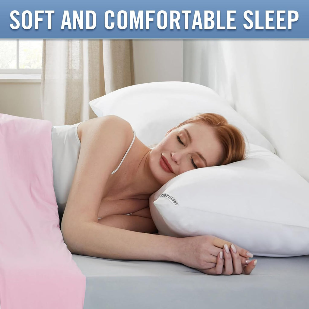 Piwaal Luxury Hotel Pillows for Sleeping 2 Pack,Bed Pillows Standard Size Set of 2,Down Alternative Filling,Pillows for Back,Stomach and Side Sleepers