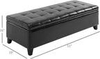 Faux Leather Storage Bench