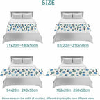 Abstract Geometric Bed Runner Bedding Decorative Scarf for Fits Cal King Bed, Farmhouse Vintage Polka Dot Teal Blue Luxury Fine Print Foot Throw with Satin for Hotels Homes, Guest Rooms, 102" x 20"