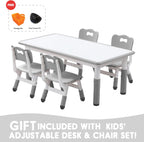 Kids Table and Chair Set for Toddlers - Adjustable Activity Center with Non-Slip Legs & Graffiti-Proof Surface Ages 3-12