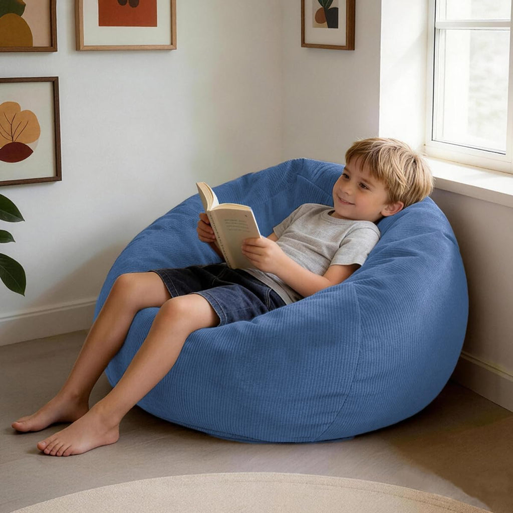 LPMOERA 3FT Memory Foam Filling Bean Bag Chair Blue