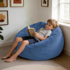 LPMOERA 3FT Memory Foam Filling Bean Bag Chair Blue