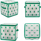 Christmas Ornament Storage Box, Christmas Tree Ornament Organizer, Hard Plastic Storage Container with Dividers, Clear Design Waterproof Case for 3" Seasons Balls