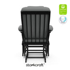 Storkcraft Tuscany Glider with Ottoman (Black/Gray) — GREENGUARD Gold Certified, Bonus Lumbar Cushion Included, Solid Wood Base, Smooth Motion, Award-Winning Nursery Rocking Chair, Glider and Ottoman