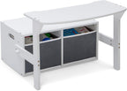 Delta Children MySize Kids Convertible Activity Bench - Greenguard Gold Certified, Bianca White