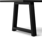 SIMPLIHOME Whitley Dining Table - 72 inch Wide Solid Mango Wood Rectangular Table in Black, Modern Farmhouse Style for Dining Room or Kitchen with Extra-Thick Trestle Base, Seats 6