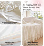 Queen Size Lace Ruffled Bed Skirt, 17 Inch Drop Easy Fit Bedskirt Bed Sheet for Hidden Box Spring & Under Bed Storage
