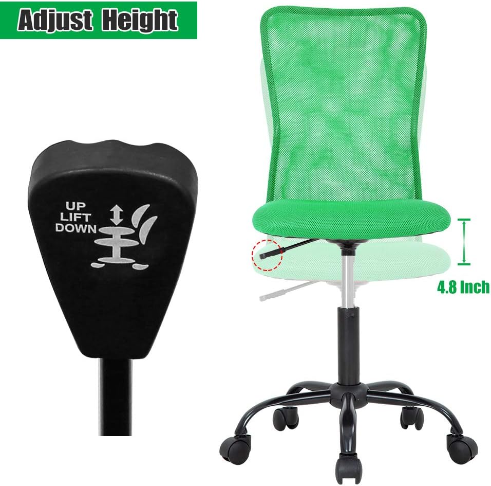 Home Office Desk Chair Ergonomic Mesh Computer Gaming Chair with Back Support Modern Executive Mid Back Rolling Swivel Chair for Men&Women (Green)
