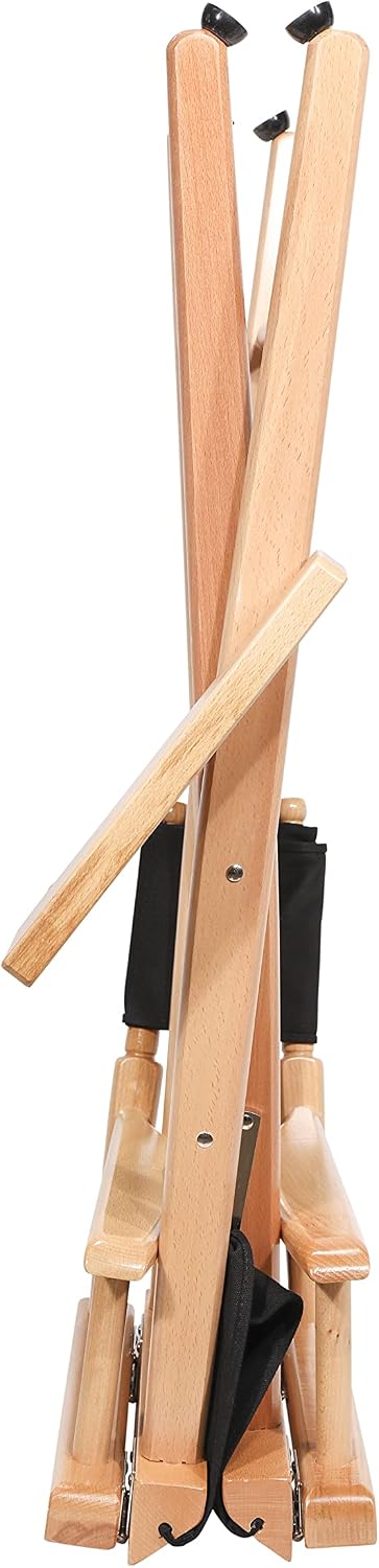 Filmcraft Professional Grade Studio Director's Chairs (30" Bar Height, Natural Finish, Black Nylon Canvas)