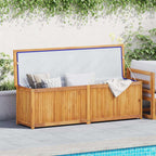 Solid Teak Wood Garden Storage Box, 68.9 inch Large Outdoor Deck Bench with Lid for Patio, Backyard, Garden Organization, Brown