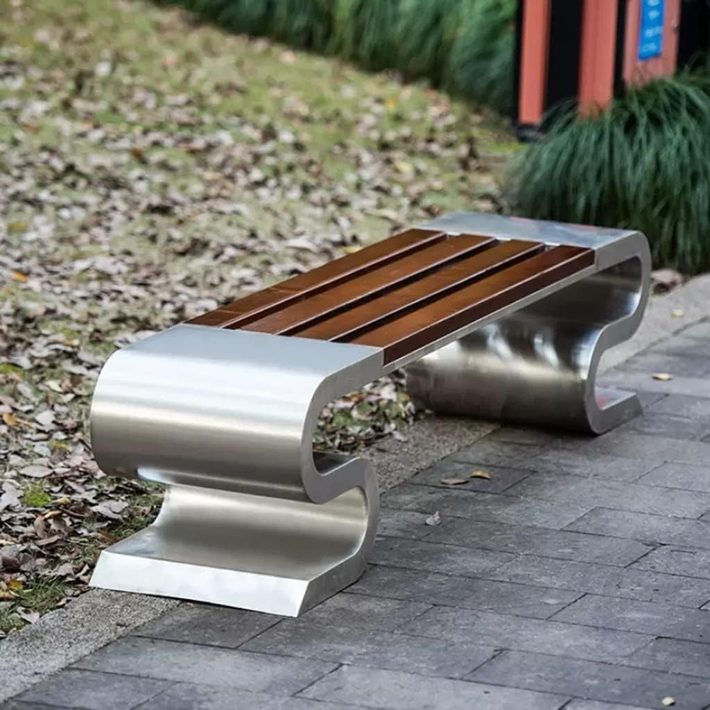 Patio Benches for Outdoors Outdoor Leisure Chair Park Garden Square Stainless Steel Public Seat Scenic Shopping Mall School Rest Stool Garden Benches for Outdoors