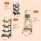 Saucepan Lid nizer with Free Standing Pan Rack for Kitchen Drawer Countertop Shelves White/Black Microwave Storage 4 Boards 2 Baskets