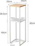 YAMAZAKI Home Tower Two-Tier Display & Corner Storage Shelf, Entryway Or Bedside Console Table for Humidifiers Or Plants, 31.5" - Steel + Wood