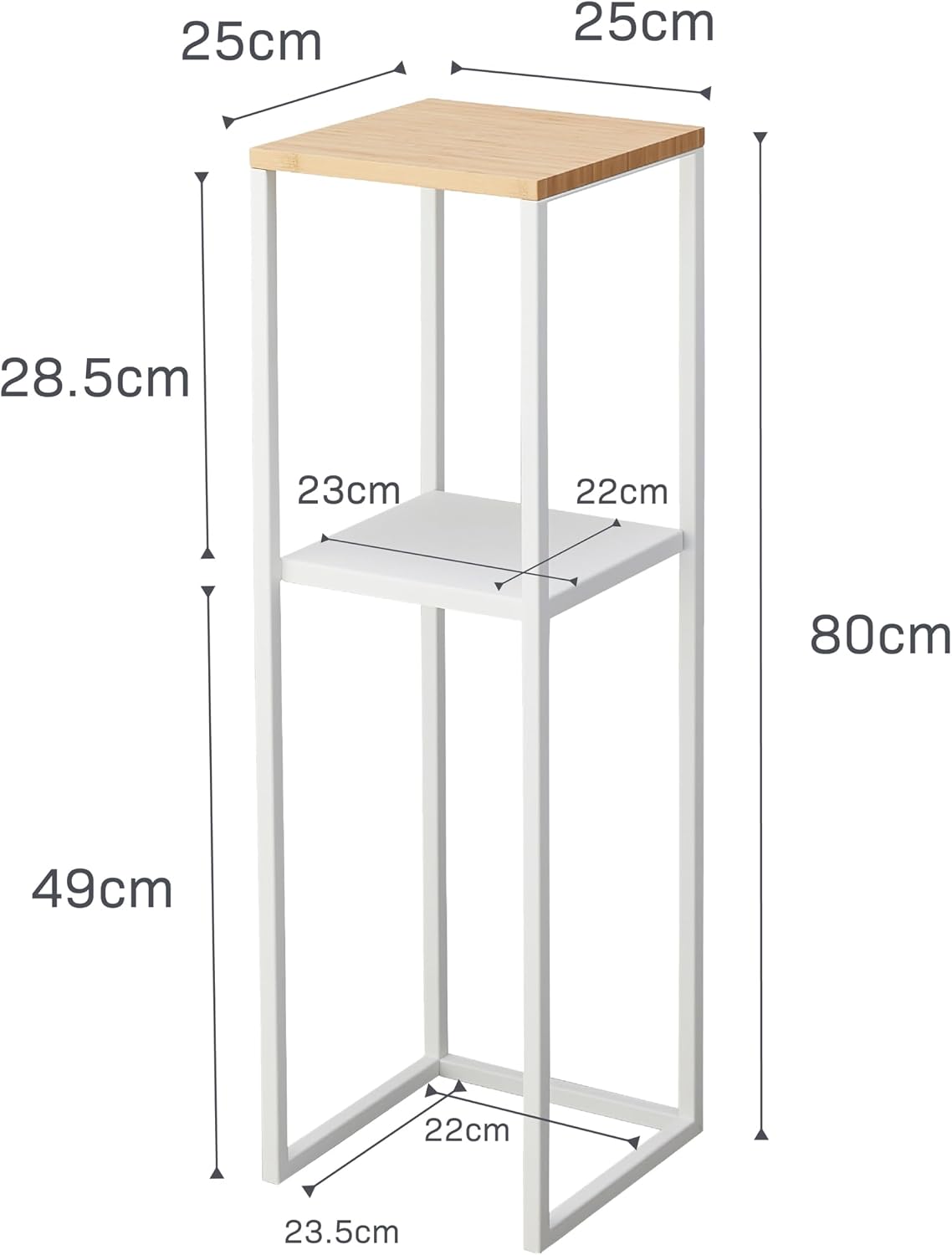 YAMAZAKI Home Tower Two-Tier Display & Corner Storage Shelf, Entryway Or Bedside Console Table for Humidifiers Or Plants, 31.5" - Steel + Wood