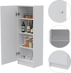 Della 60 Kitchen Pantry with Countertop, Closed & Open Storage -White