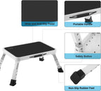 Jocauto Folding Step Stool, Height-Adjustable Step Stool with Non-Slip Platform, Step Ladder for Adults or Kids in Kitchen, Home, 330 Lbs Capacity