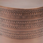 Modern Round Aluminum Hammered Embossed Texturing Metal End Table, Hand-Stamped Iron, Boho Accent Side Table, Drum Shaped, for the Living Room and Bedroom, Copper
