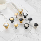 KOOFIZO 30 Pack Gold and Nickel Kitchen Cabinet Knobs Brushed Gold and Silver Drawer Knobs 1960 Round Single Hole Cabinet Pulls for Cabinets Drawers Dresser Cupboard Bedroom Bathroom