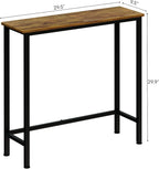 Narrow Console Table, 29.5" Small Entryway Table, Thin Hallway Tables, Slim Sofa Side Tables for Hallway, Living Room, Bedroom, Foyer, Retro Brown