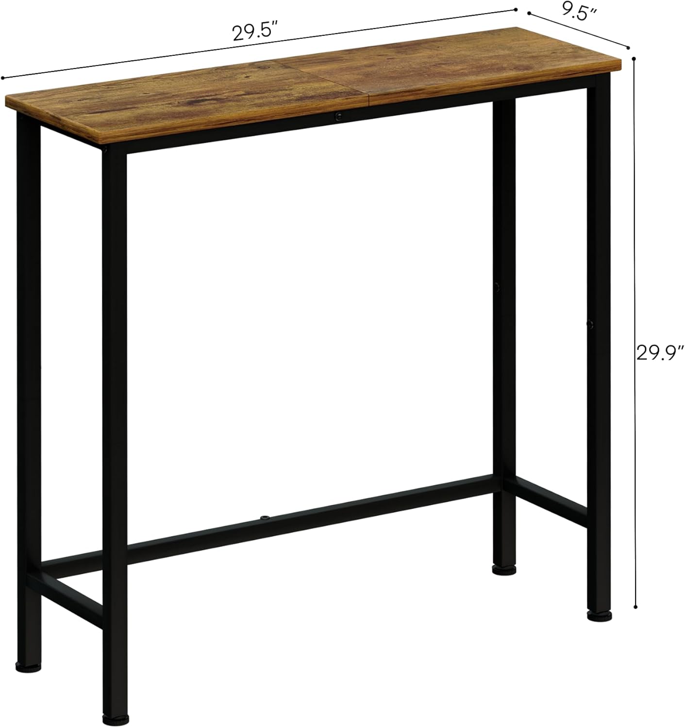 Narrow Console Table, 29.5" Small Entryway Table, Thin Hallway Tables, Slim Sofa Side Tables for Hallway, Living Room, Bedroom, Foyer, Retro Brown