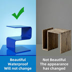 Acrylic Side Table 17.7" H - S-Shaped Blue End Table, 20 lbs Capacity, No Assembly Required