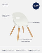 Lalo The Play Chair - Set of 2 Toddler Chairs - Sturdy Bucket Seat - Easy to Clean Kids Chair - 200 lb Weight Capacity - Coconut