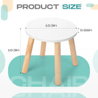 Wenqik 2 Wooden Step Stool for Kids 10.3 Inch 4 Legged Small Wooden Step Stool Solid Hard Sturdy Chair for Bedroom Furniture
