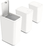 N. NETDOT 3 Pack 10L / 2.6 Gallon Small Trash Can with Lid, Bathroom Garbage Can with Pop-Up Lid, Waste Basket for Bathroom, Kitchen, Bedroom, Powder Room, Craft Room, Office, College (Off White)