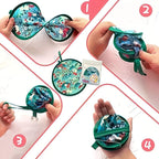 4pcs Vintage Folding Fan, Portable 8.26Inches Mini Round Fan, Ideal Gift for Valentine's Day, Birthdays, and Parties, a Daily Essential,Blue + Red + Pink + Green
