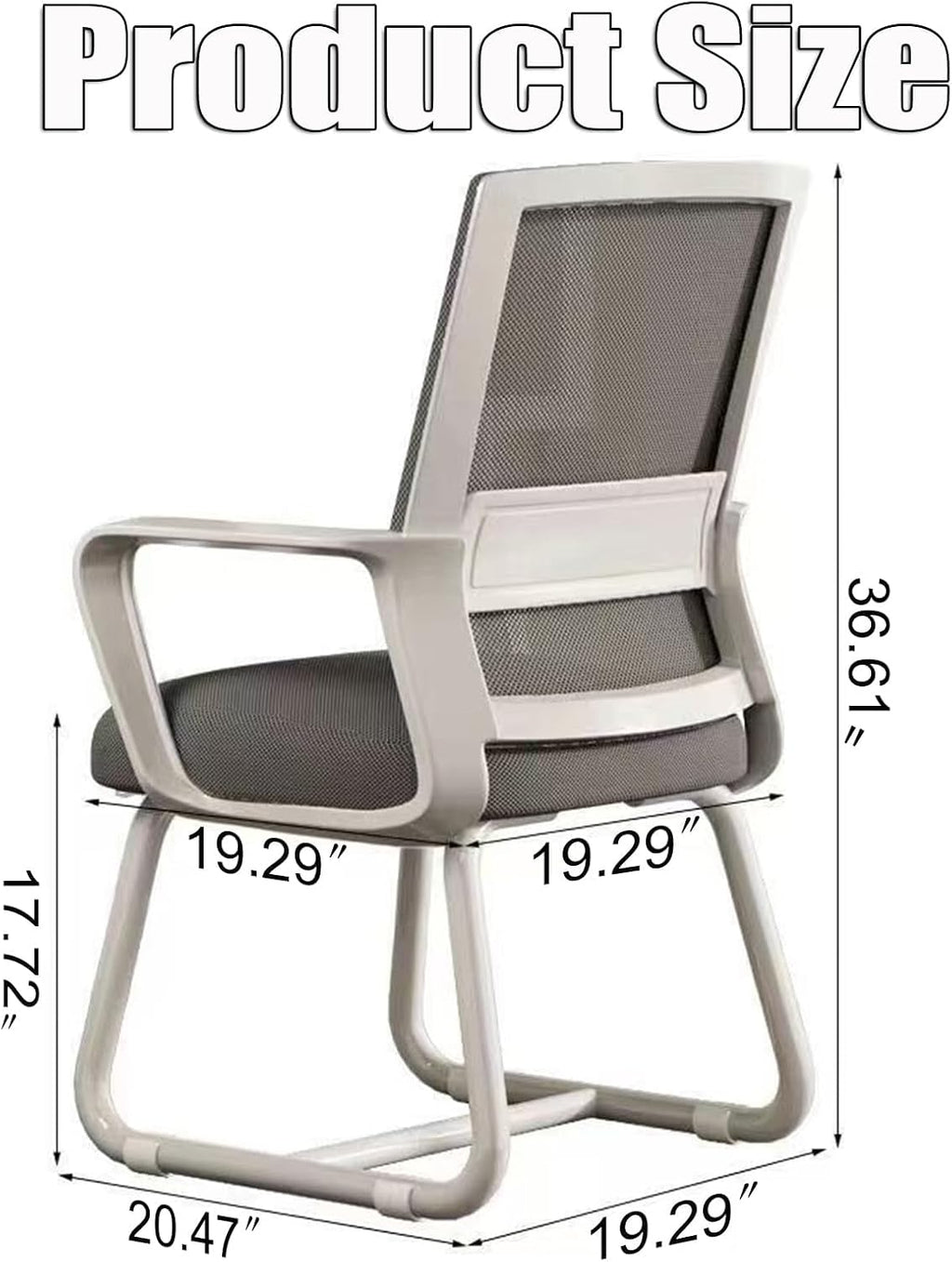 Ergonomic Office Chair with Mesh Back, Office Chairs with Lumbar Support, Computer Desk Chair for Home, Study or Work (White, 1PK)