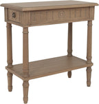 East at Main Narrow End Table with Drawer & Shelf, Solid Wood Slim Side Table for Small Spaces, Farmhouse End Table for Living Room, Bedroom or Entryway, Rustic Brown Finish