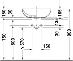 Duravit Foster Above-Counter Bathroom Sink 0335500000 White