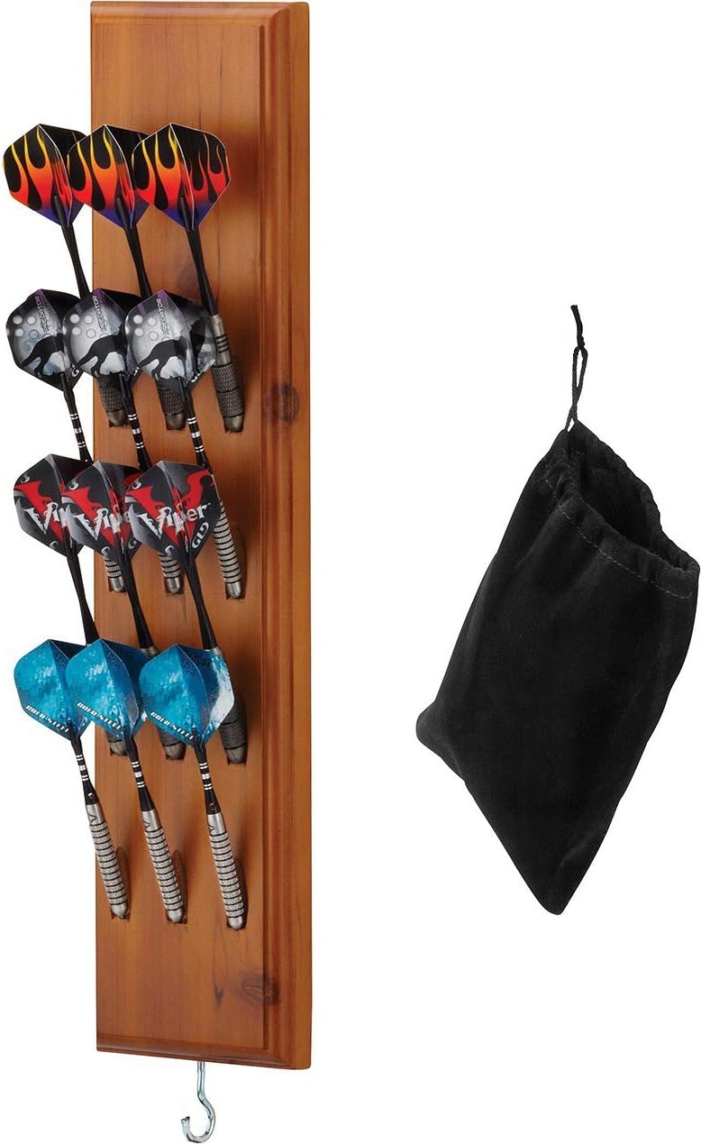 Viper Hideaway Cabinet & Steel-Tip Dartboard Ready-to-Play Bundle & Viper Dart Caddy Solid Wood Wall Mounted Dart Holder/Stand