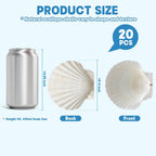 20 PCS Natural Scallop Shells for Crafts, 3-4 inches White Seashells for DIY Painting, Decoupage, Beach Wedding & Home Decor, Bulk Scallop Shells 8-10cm