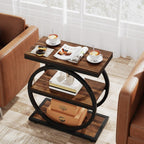 End Table, Small End Table, Living Room End Table, Modern End Table, Living Room & Bedroom, Easy to Assemble,Brown,23.62"x11.81"x 25.59"
