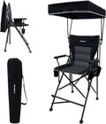 27" Tall Folding Director Chair Oversized with Canopy Shade for Adults Heavy Duty Camping Chair Portable with Footrest & Carry Bag Supports 300 lbs