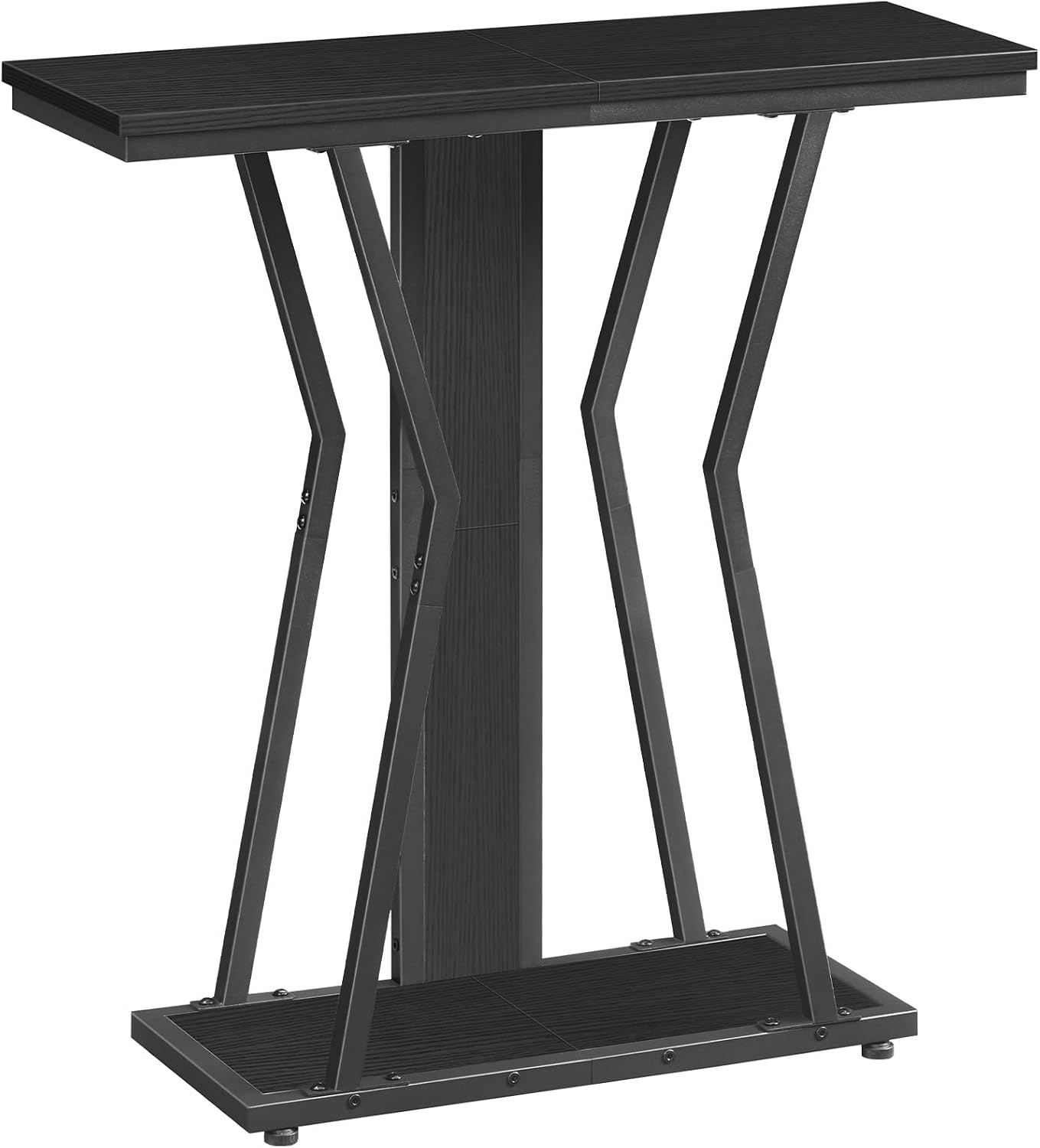 HOOBRO Narrow Console Table, 29.5" Small Entryway Table with Storage, 2-Tier Sofa Table Behind Couch, Modern Style, for Living Room, Hallway, Foyer, Bedroom, Black BB66XG01