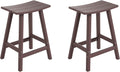 WestinTrends Malibu 2 Piece Set of 29 Height Outdoor/Patio Saddle bar stools, Dark Brown