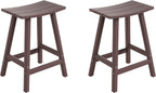 WestinTrends Malibu 2 Piece Set of 29 Height Outdoor/Patio Saddle bar stools, Dark Brown