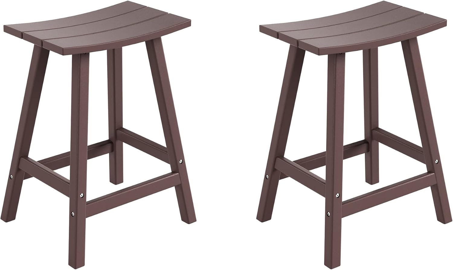 WestinTrends Malibu 2 Piece Set of 29 Height Outdoor/Patio Saddle bar stools, Dark Brown