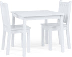 Humble Crew Kids Table and Chair Set, Toddler Activity Table with 2 Chairs for Play, Crafts, Snacks & Learning, Wooden Kids Furniture for Playroom & Bedroom, White