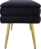 Tov Furniture Ziva Black Velvet Storage Bench